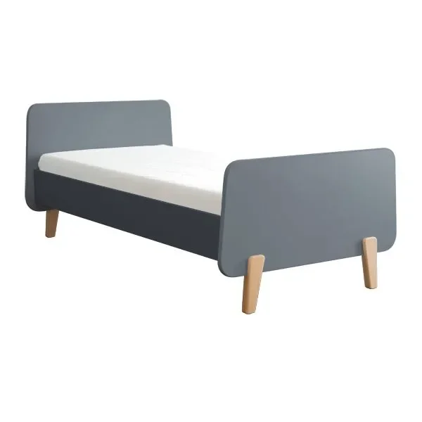 "Laurette Lit enfant "MM" avec pieds en bois 90 x 190, Couleur: Gris Souris image"