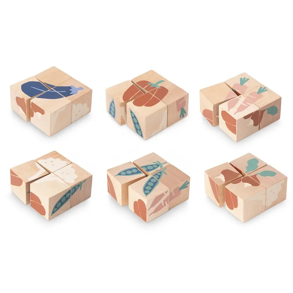 "Nobodinoz Blocs en bois / Puzzle Légumes image"