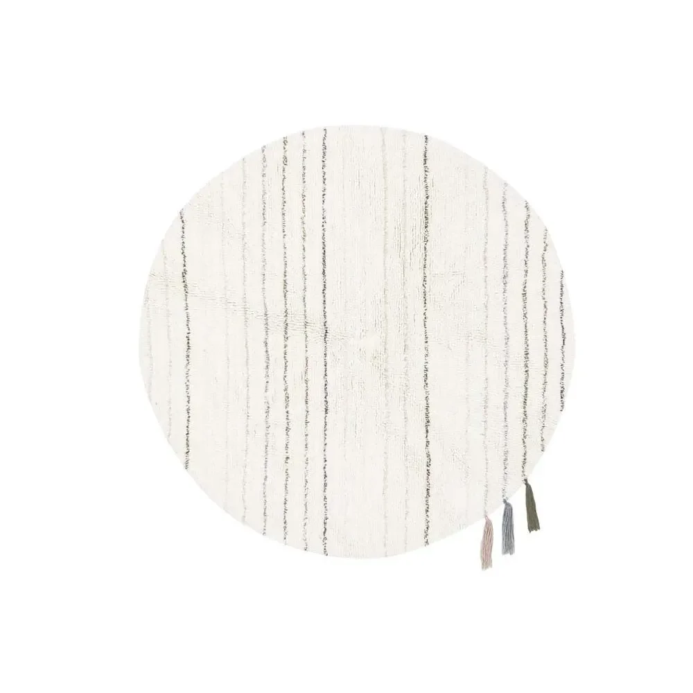 "Lorena Canals tapis laine lavable "Arona" rond image"