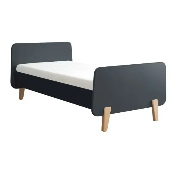 "Laurette Lit enfant "MM" avec pieds en bois 90 x 190, Couleur: Charbon image"