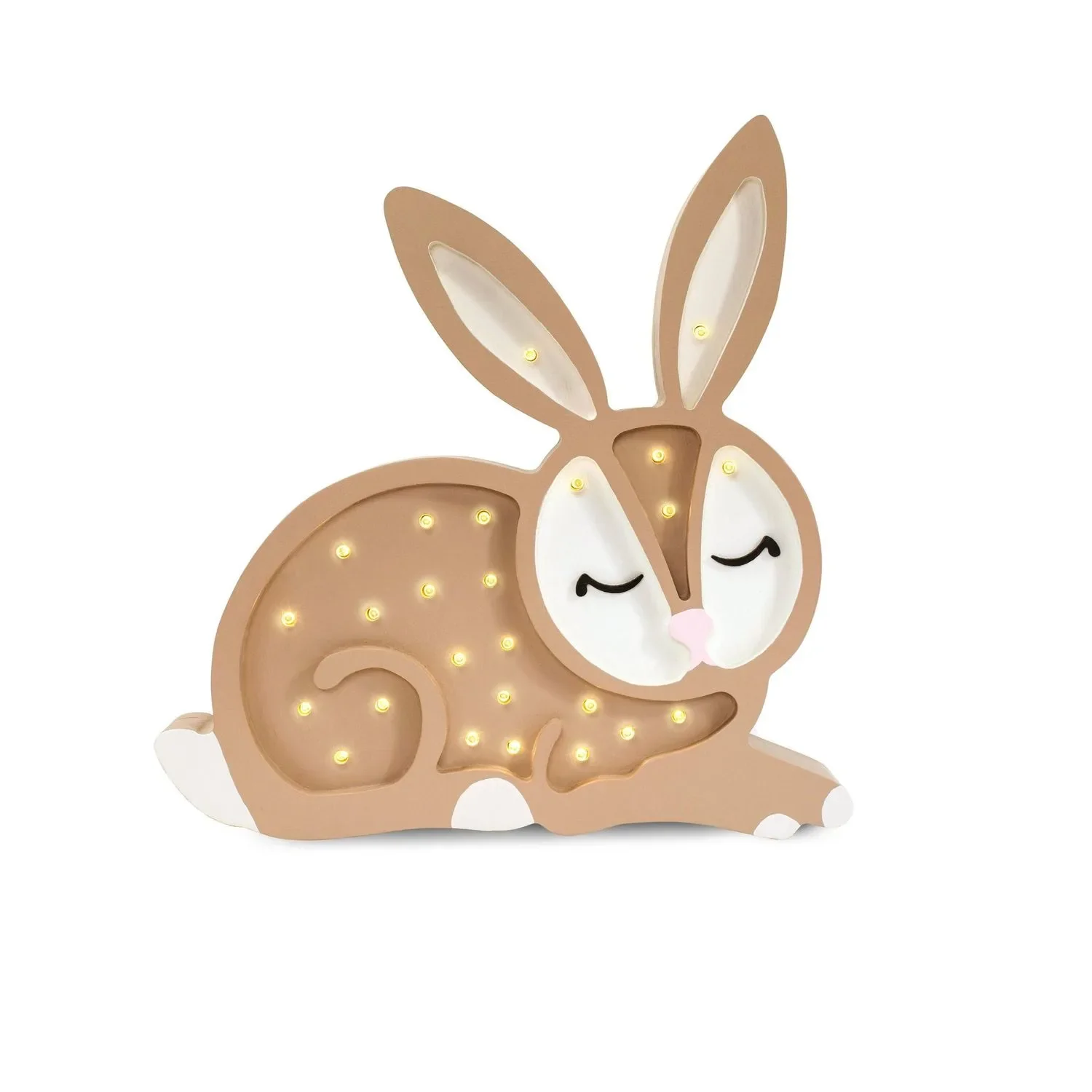 "Little Lights Veilleuse pour enfants, lampe de nuit lapin – 100 % pin naturel, couleur : chocolat image"