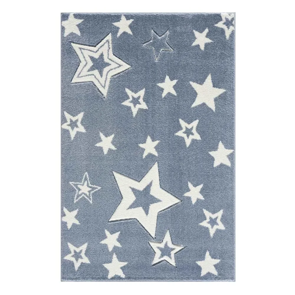 "Livone Tapis pour enfants Galaxy étoiles bleu, Taille de tapis: 120 x 180 cm image"