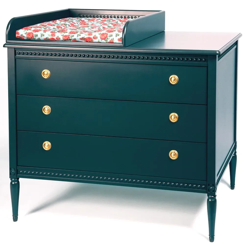 Gustavienne Matelas à langer pour commode vert foncé