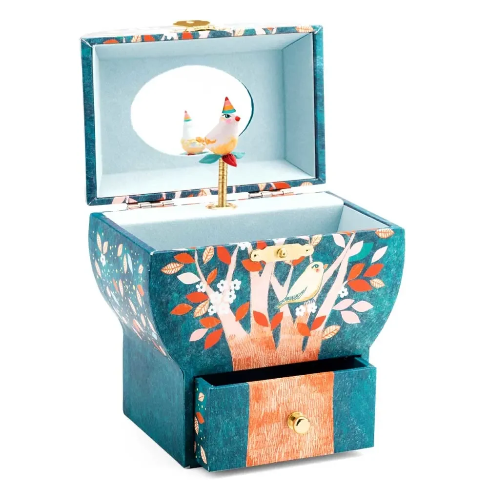 Djeco Boîte à bijoux avec boîte à musique oiseau chanteur