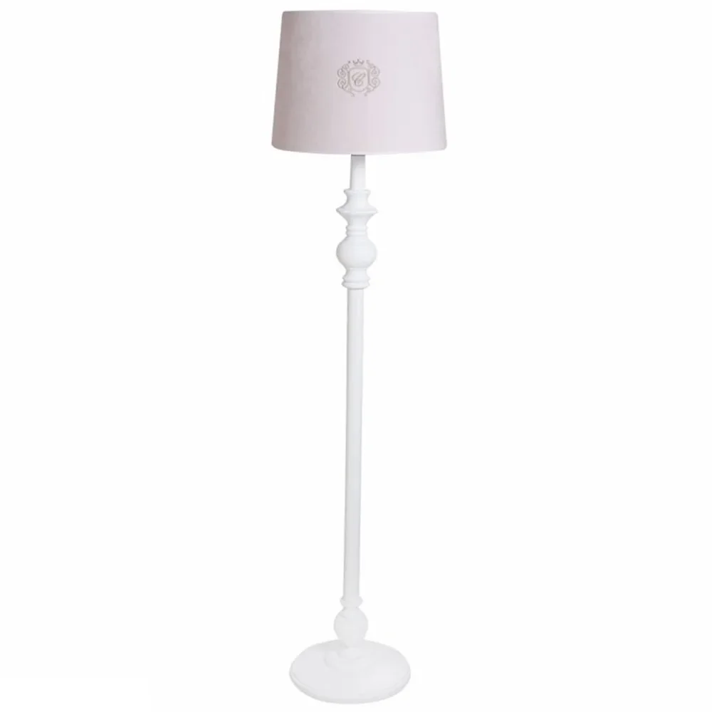 "Caramella lampadaire jambe tournée or emblème rose image"