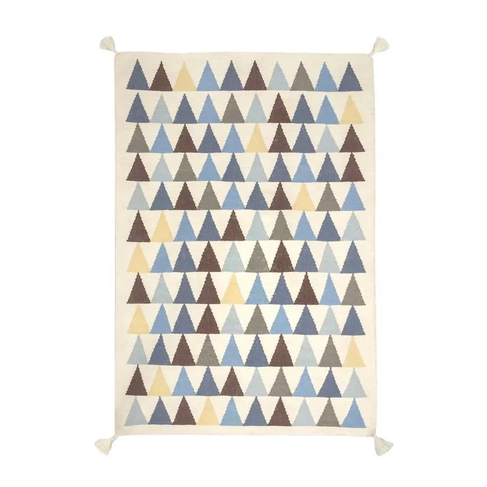 "Art for Kids Tapis pour enfants Triangles bleu, Taille: 110 x 160 cm image"