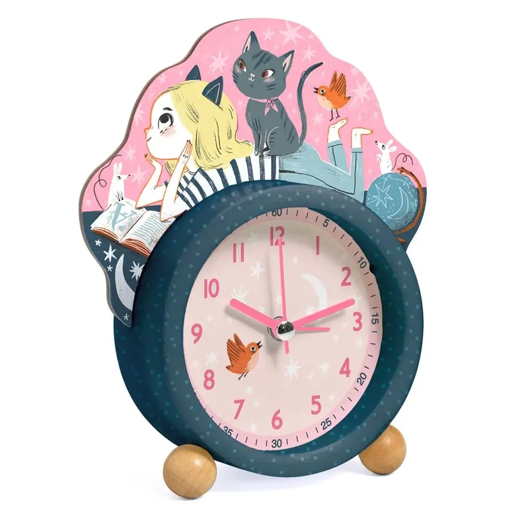 "Djeco reveil enfant fillette avec chat image"
