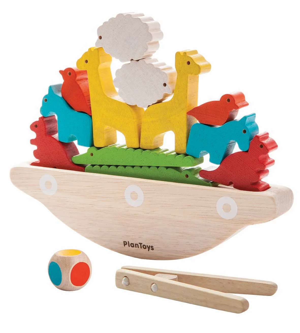"Plan Toys Jeu d'équilibre pour enfants Bateau en bois image"