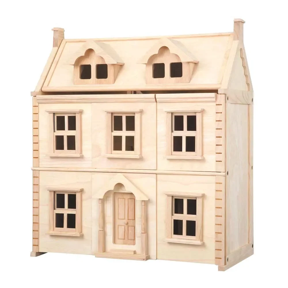 "Plan Toys Maison de poupées victorienne bois naturel image"