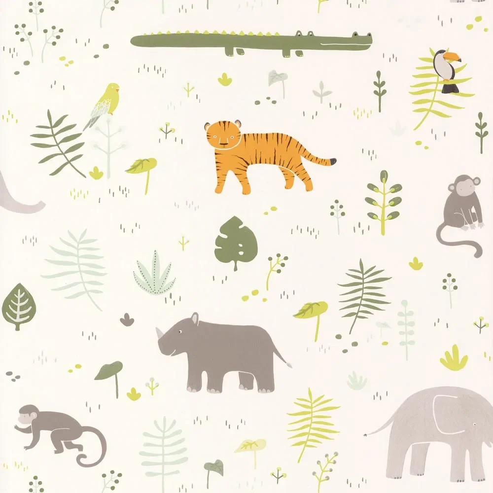 Papier peint enfant Casadeco Happy Dreams Savane kaki