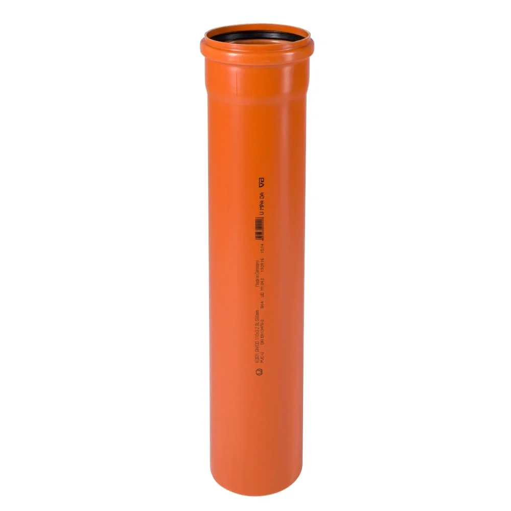 "Tube PVC assainissement, Tuyau PVC eaux usées, SN4 DN/OD 250 x 1000 mm, tube orange image"