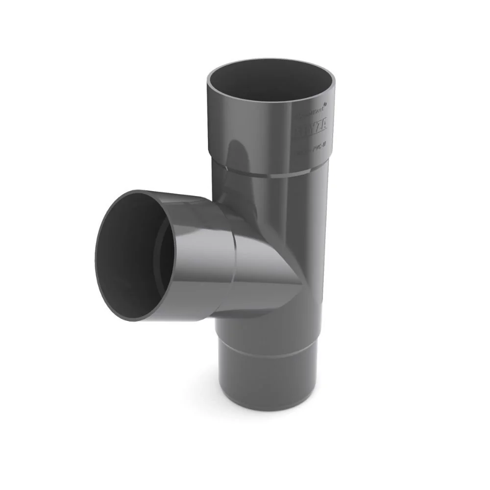"Té de Gouttière Graphite 63mm, Raccord de Chéneau image"