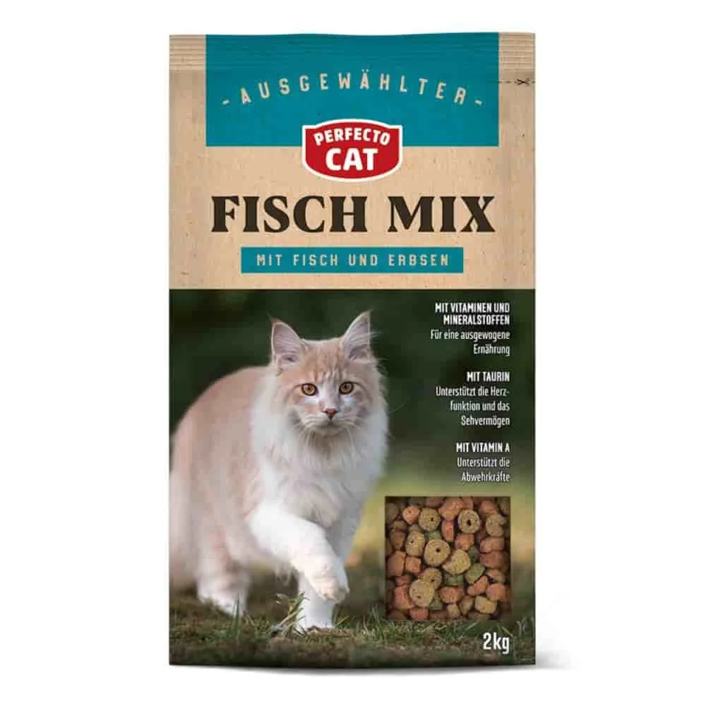 "Croquettes chat poisson 2kg, nourriture pour chat, mélange de poisson classique image"