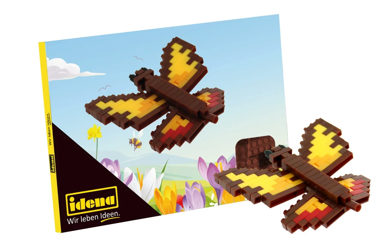 "Idena, carte postale en mini briques de construction - jouets pour enfants et projets créatifs, type : papillon image"