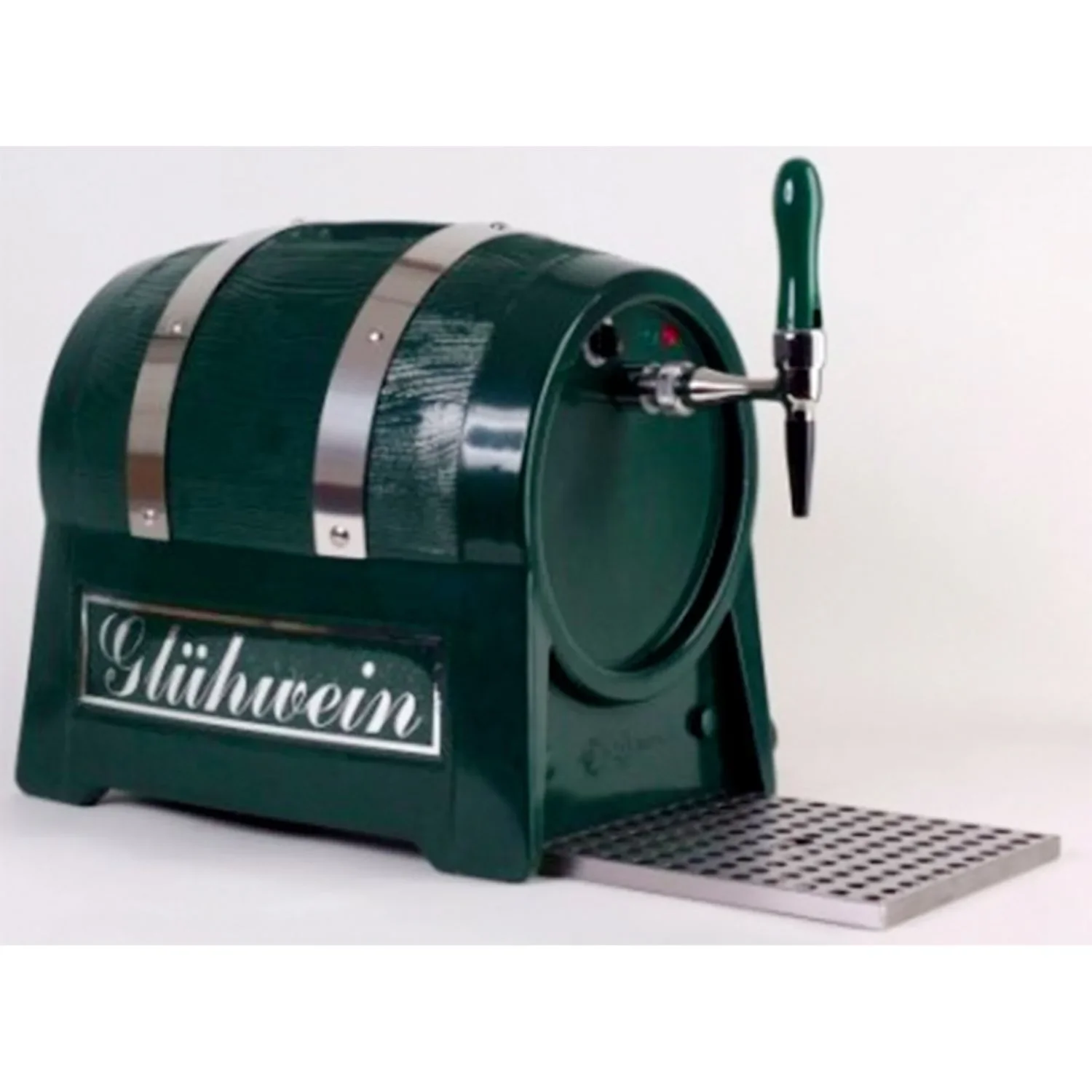 "Distributeur boisson chaude, marmite à vin chaud, chauffe vin, 9kW, forme tonneau, 1 ligne, avec pompe électrique, vert foncé ou noir image"