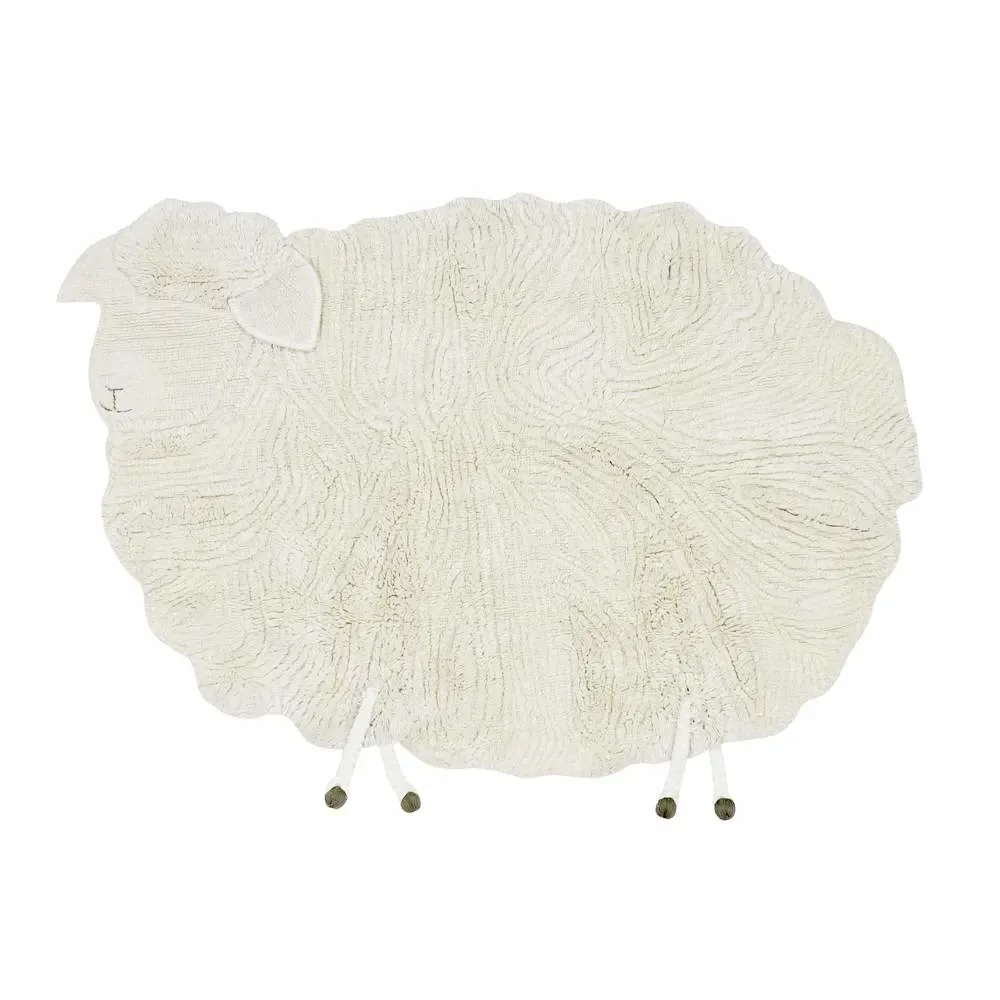 "Lorena Canals Tapis en laine lavable "Pink Nose Sheep image"