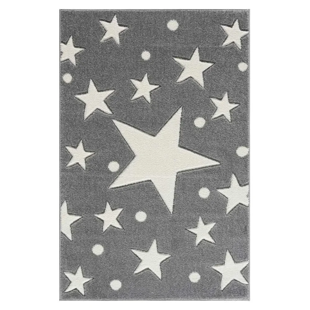 "Livone Tapis Estrella étoile & confetti gris, Taille de tapis: 160 x 230 cm image"