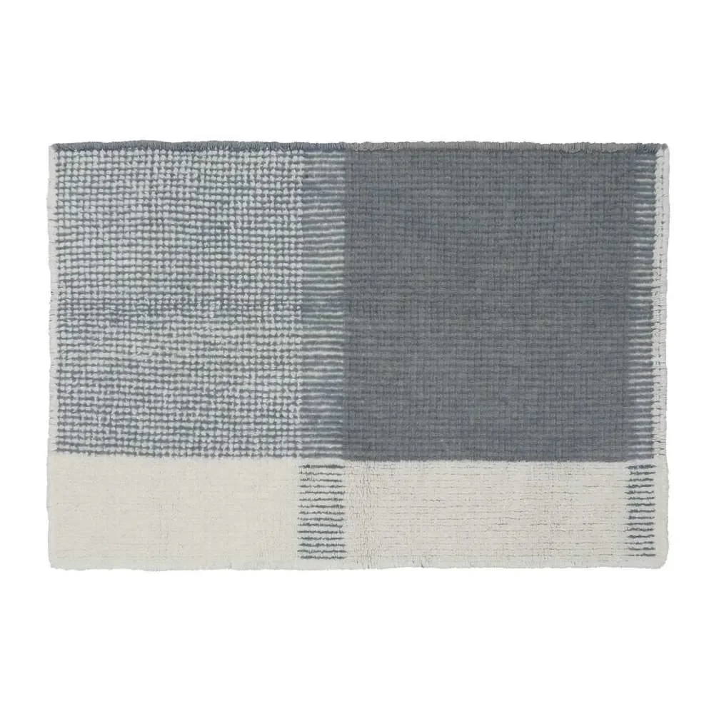 "Lorena Canals tapis laine lavable "Kaia" bleu image"