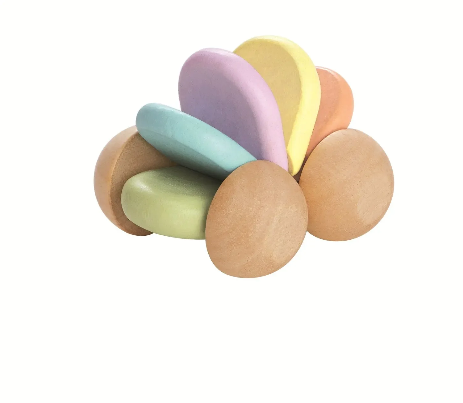 Plan Toys – Voiture bébé pastel, bois d'hévéa