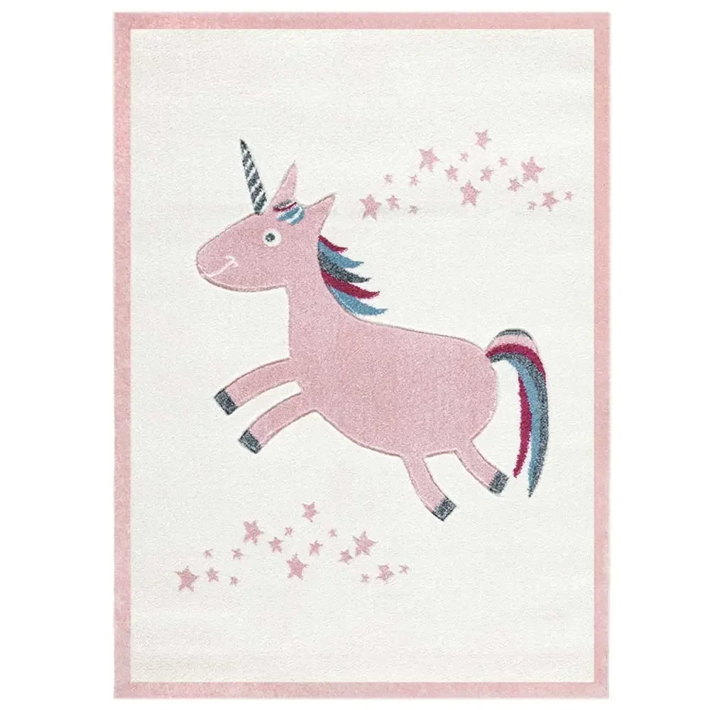"Livone Tapis Licorne rose crème, Taille: 120 x 180 cm image"