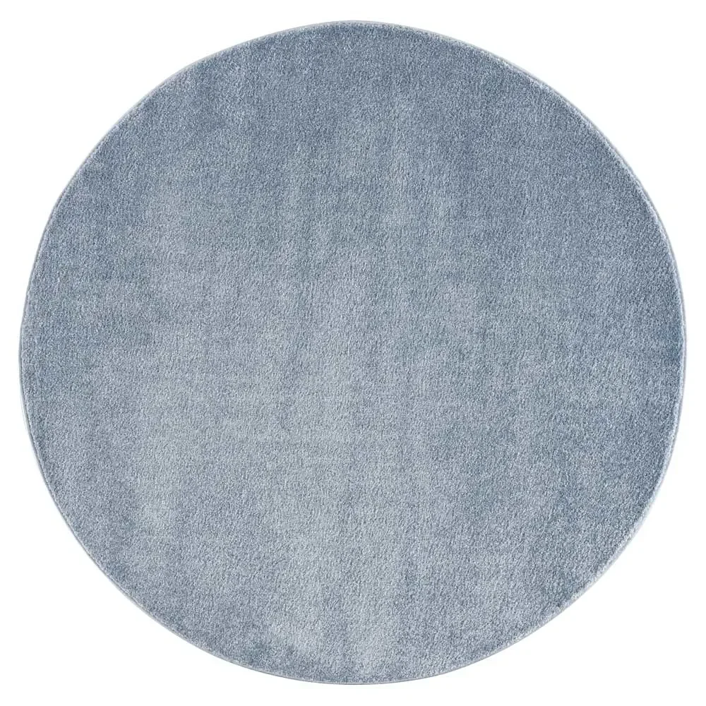 "Livone tapis rond uni bleu image"