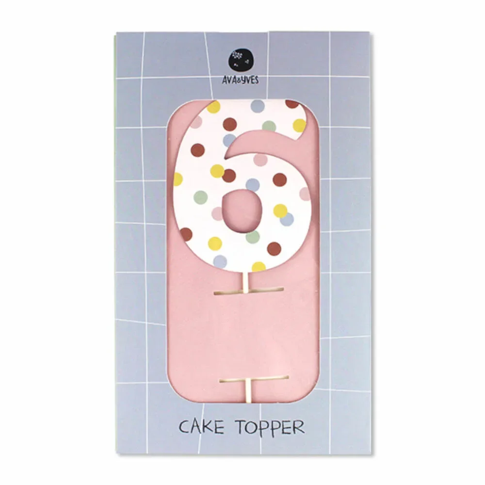 "Ava & Yves Cake Topper Chiffre "6 image"