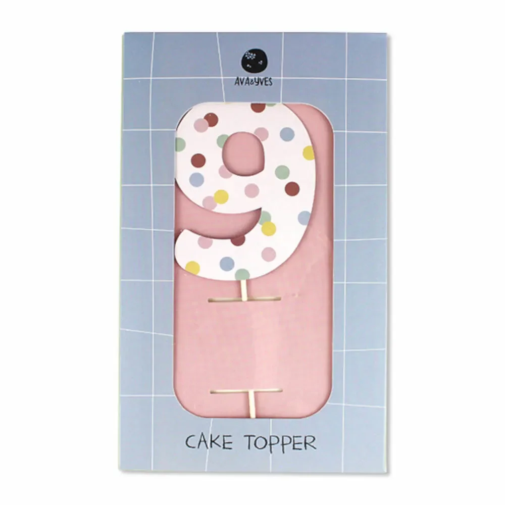 "Ava & Yves Cake Topper chiffre "9 image"