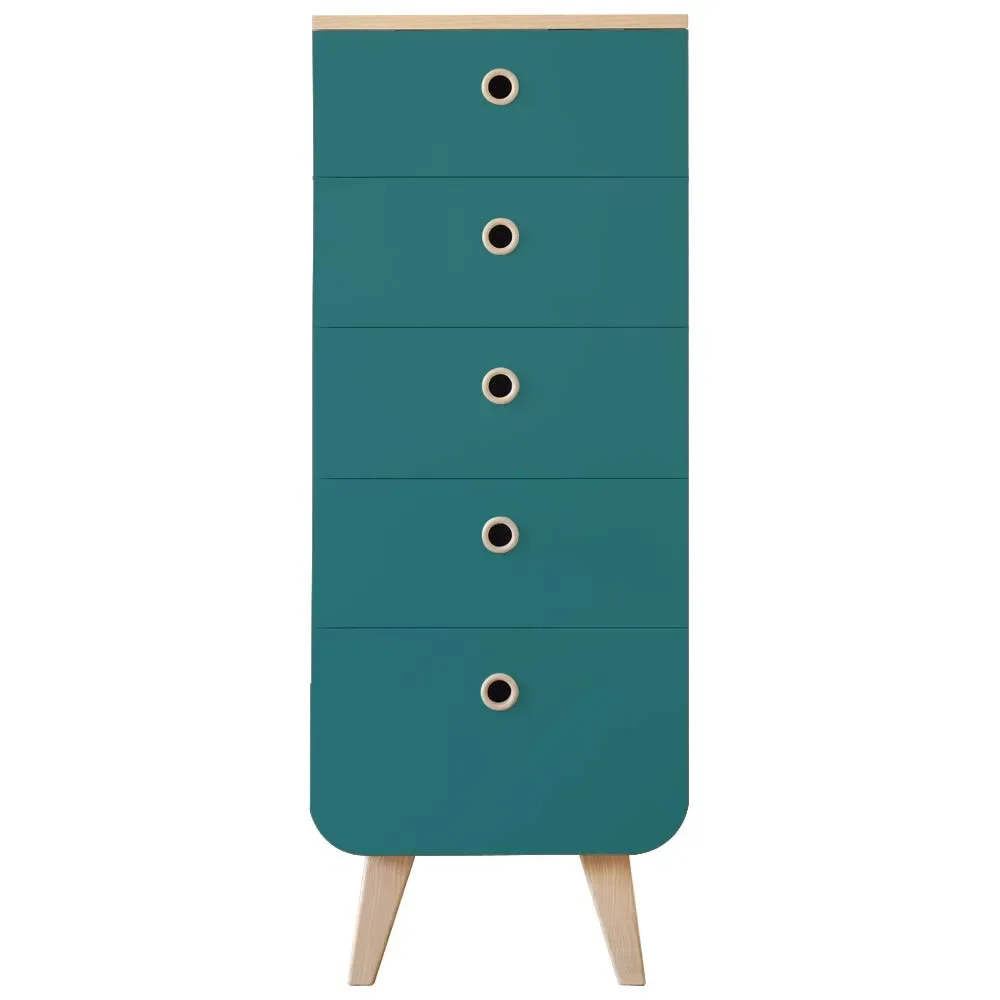 Laurette Chiffonier Commode Zen, Couleur des surfaces: Bleue Canard