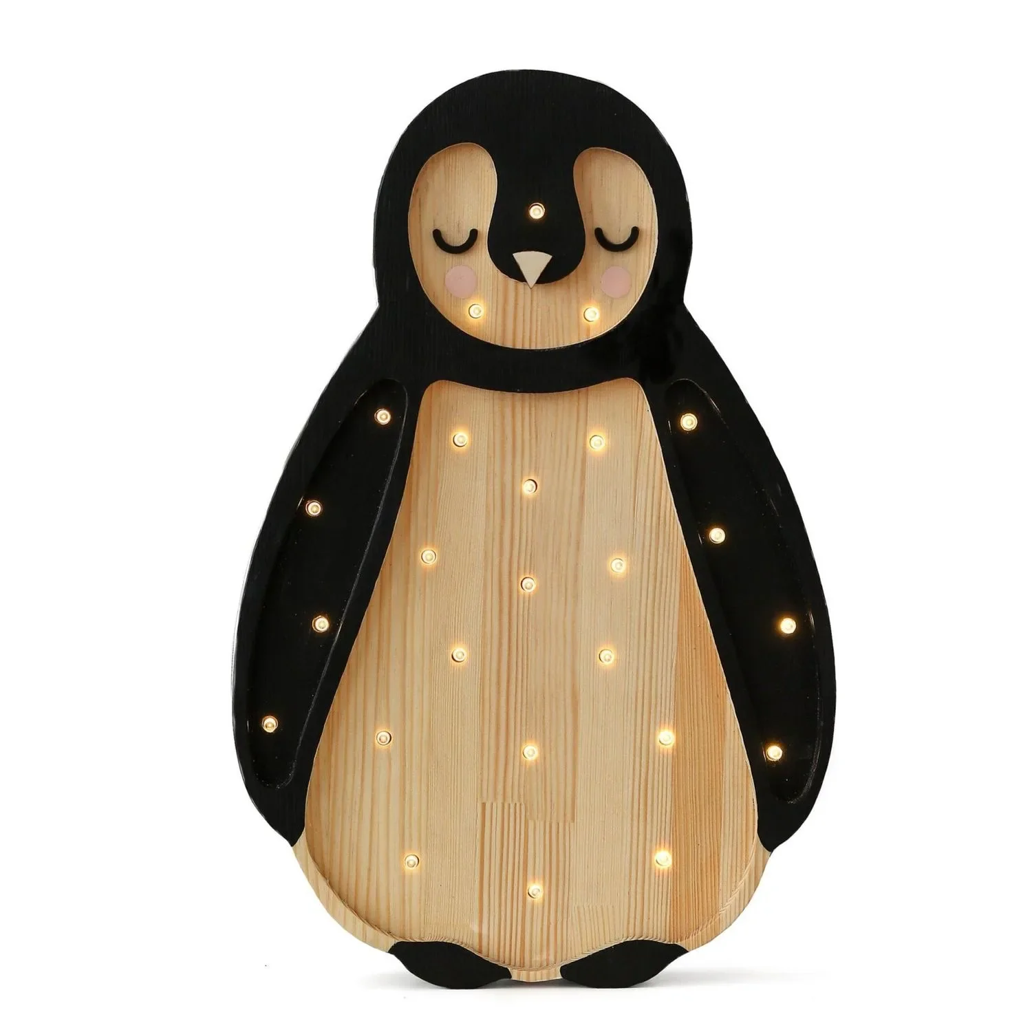 "Little Lights veilleuse enfant, lampe de nuit pingouin - 100% bois de pin naturel, couleur: Arktisches Holz image"