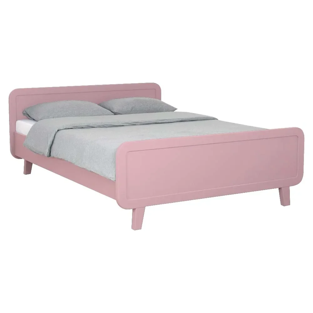 "Laurette Lit enfant / Lit double "Le Lit Rond" 140 x 200 cm, Couleur: Rose Poudre image"