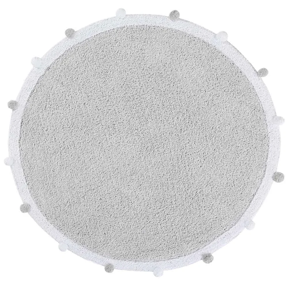 "Lorena Canals Tapis rond coton Bubbly gris image"