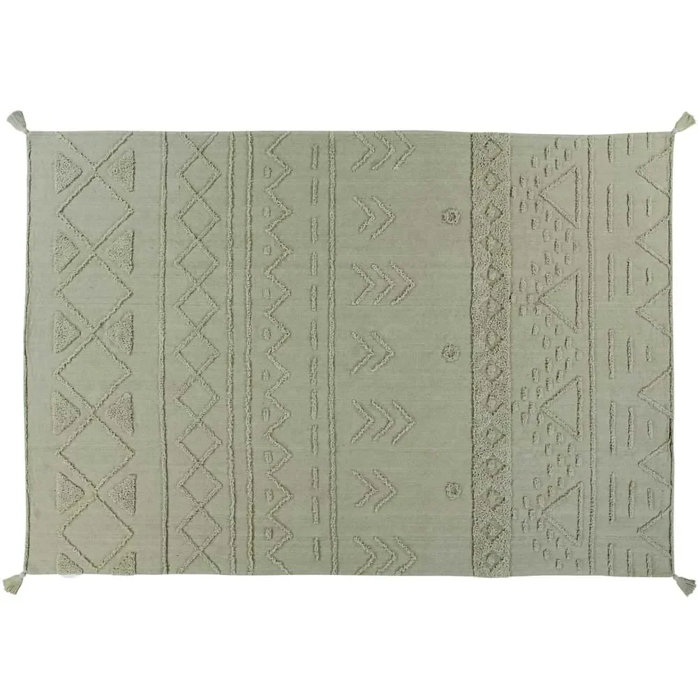 "Lorena Canals tapis coton lavable "Tribu" olive, Taille de tapis: 200 x 300 cm image"