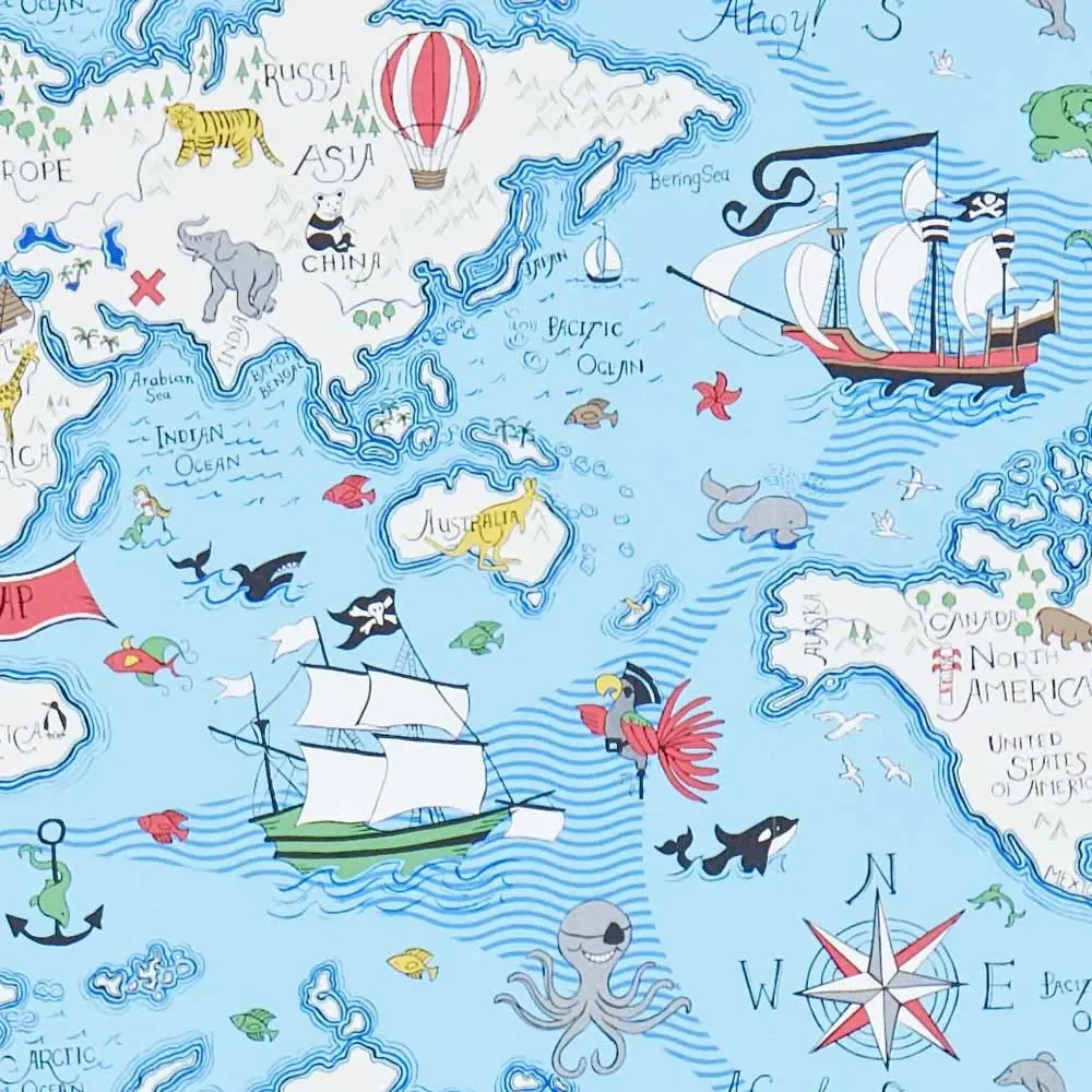 "Little Sanderson Abracazoo motif carte du monde bleu image"