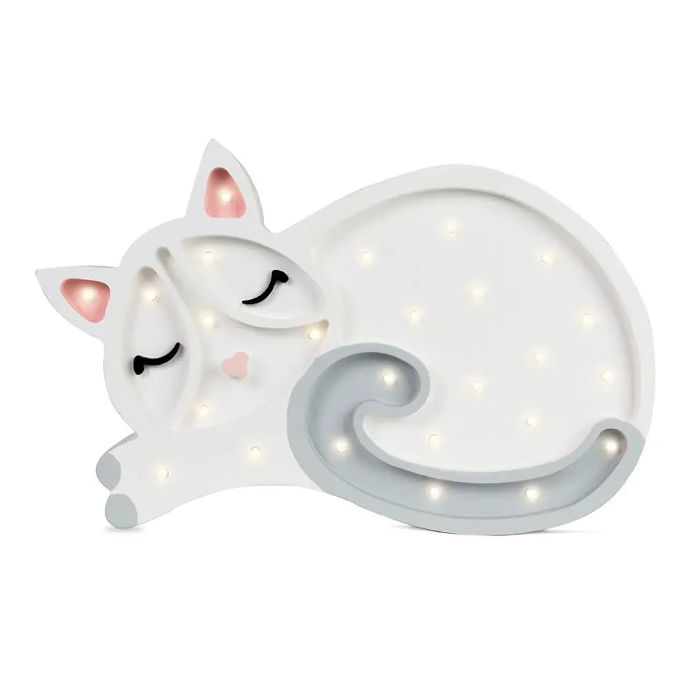 "little lights Led Decoration lampe enfant chat blanc image"