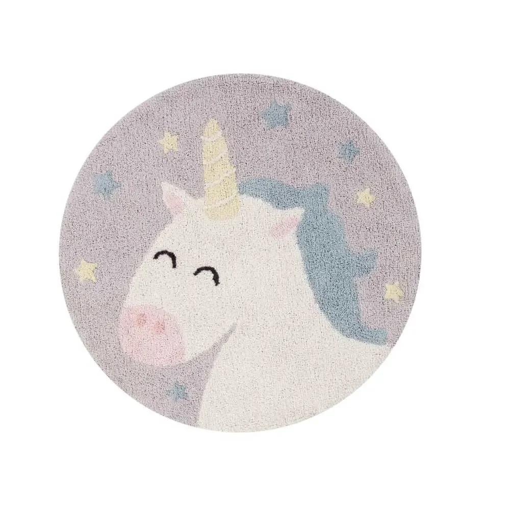 "Lorena Canals tapis lavable "Mr. Wonderful" licorne image"