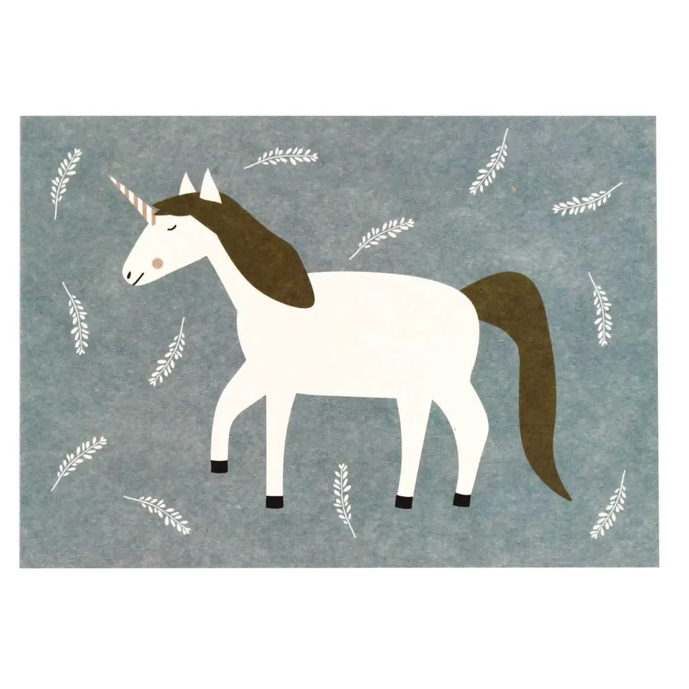 Ava & Yves carte postale licorne blanche