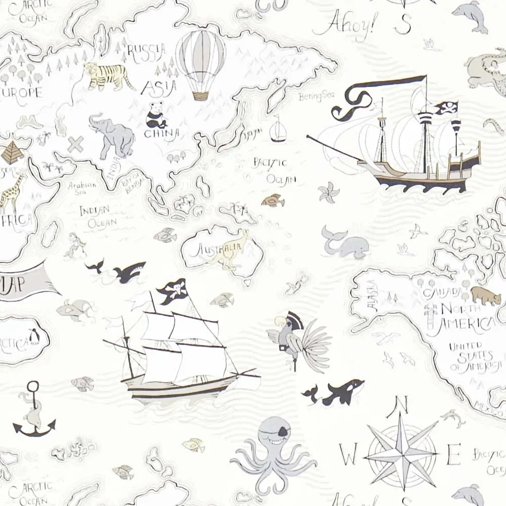 "Little Sanderson Abracazoo papier peint carte du monde sable image"