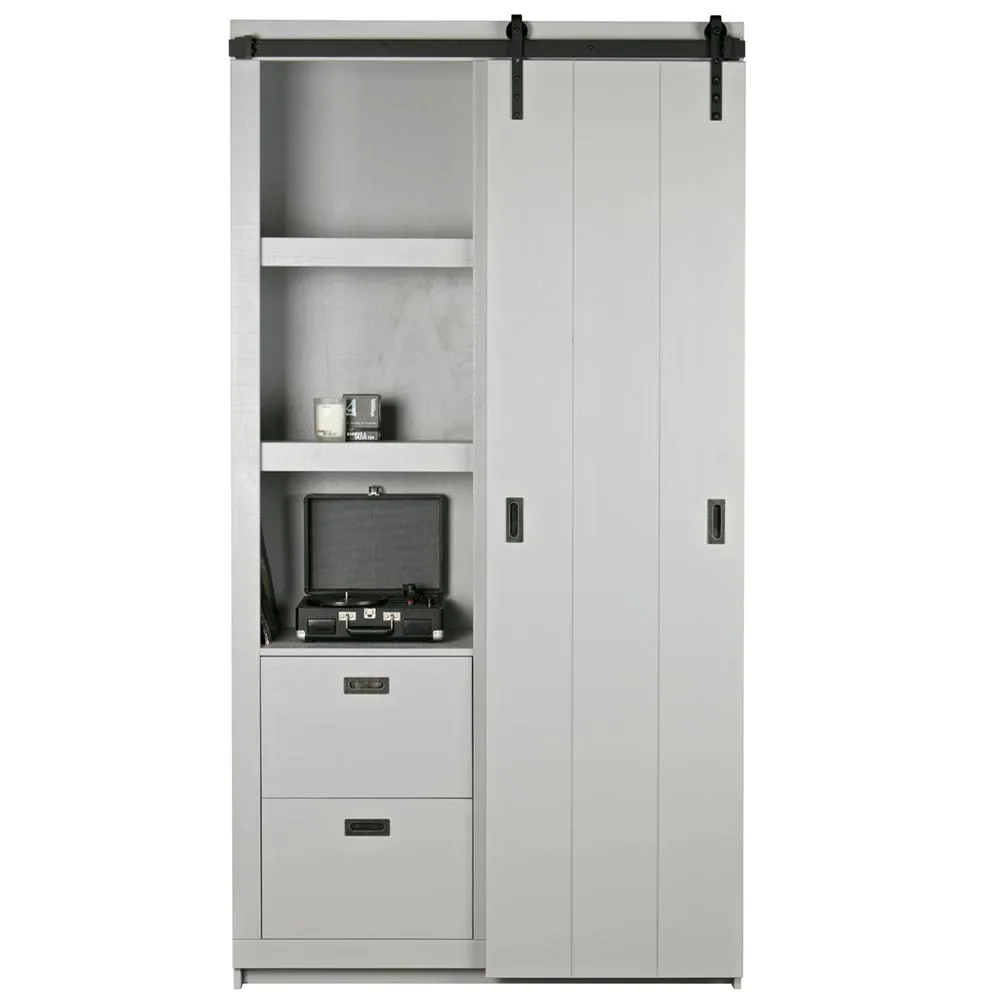 "Woood Armoire à porte coulissante gris scié image"