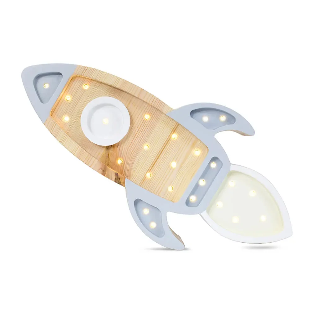 "little lights Led Decoration Lampe enfant fusée grise image"
