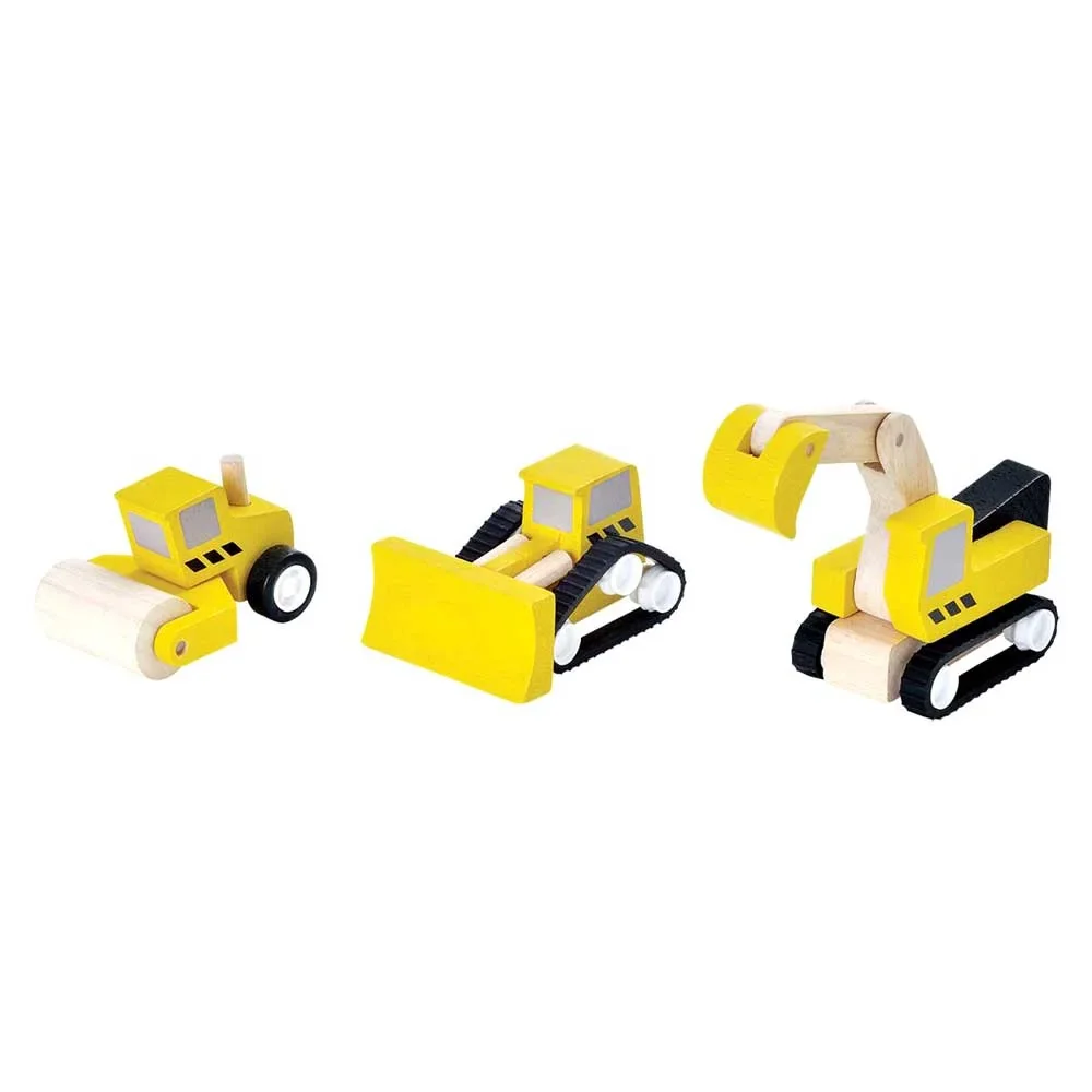 Plan Toys Jouet Ensemble de véhicules de chantier en bois