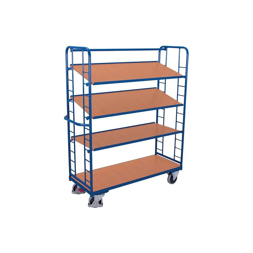 "Chariot à étagères avec 4 plateaux 250 kg capacité de charge Type M + EasySTOP image"