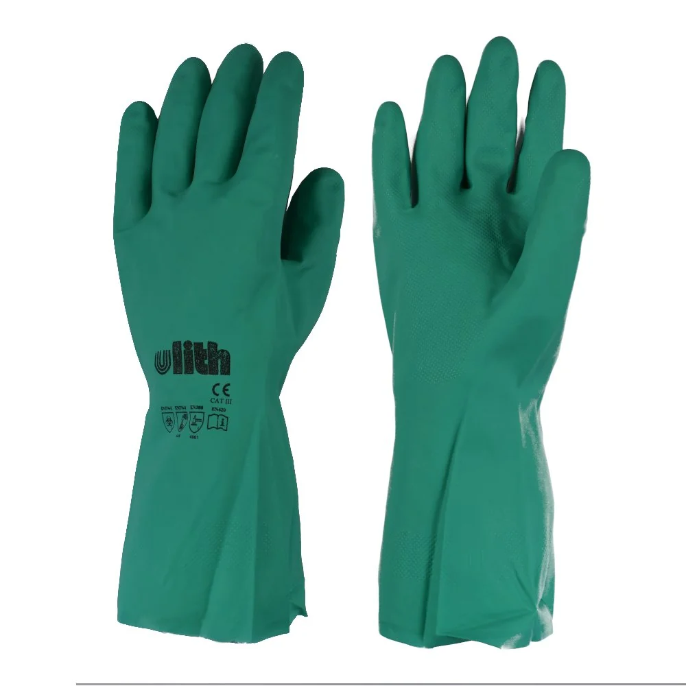 "Gants industriels en caoutchouc nitrile taille XL/10 vert image"