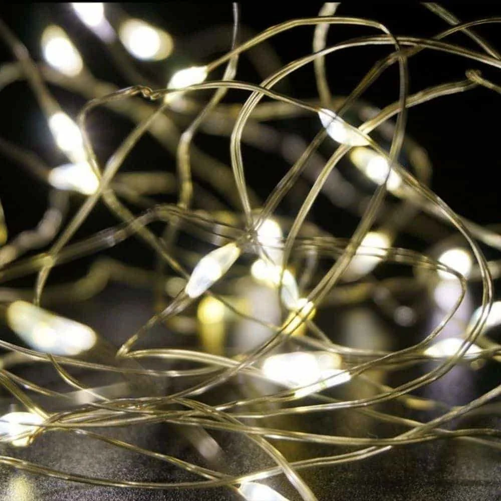 Guirlande Micro LED Décorative - 30 LED, Blanc Chaud, 155cm