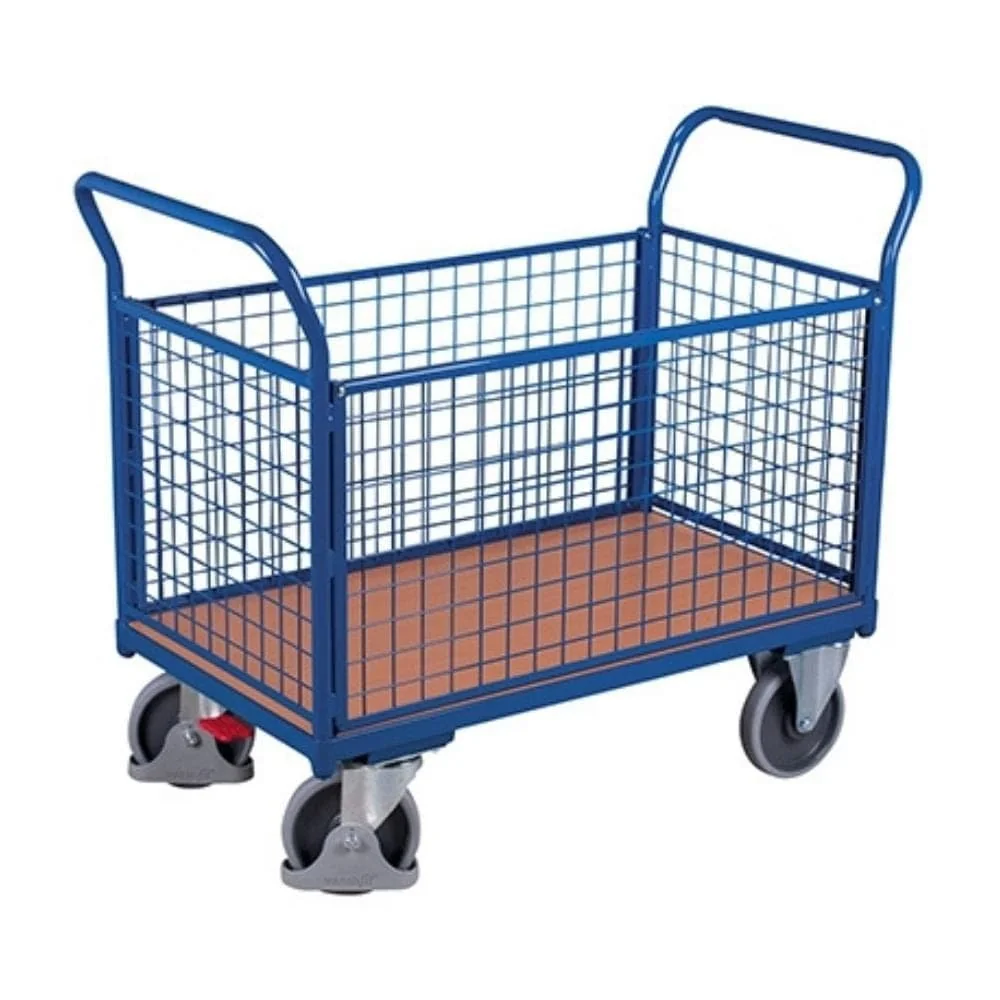 "Chariot grillagé de transport 500 kg avec freins EasySTOP image"