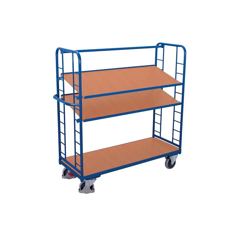 "Chariot d'étagère avec 3 plates-formes 250 kg Type M + EasySTOP image"