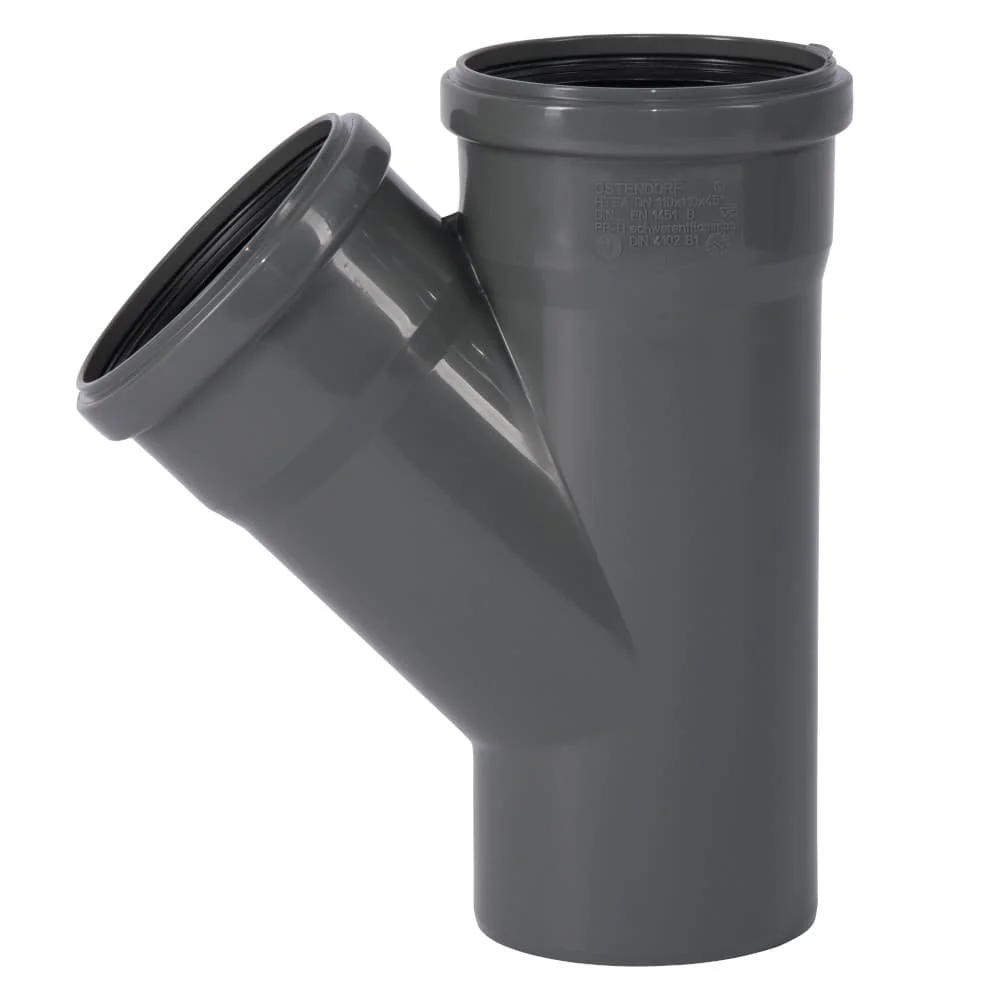 "Raccord PVC Évacuation DN 110, 45 Degrés pour Assainissement image"