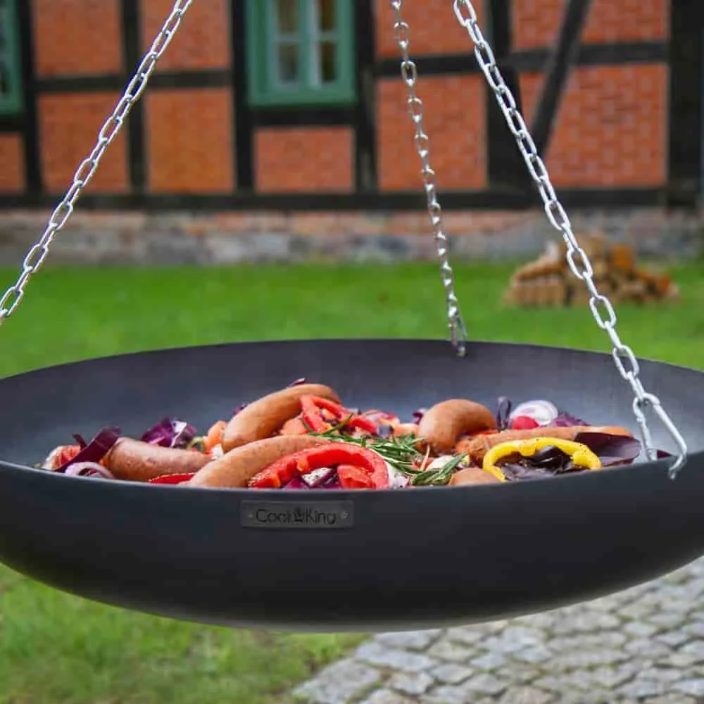 "Wok Extérieur sur Trépied 60 cm, Set Cuisine Jardin, Barbecue Trépied Acier image"