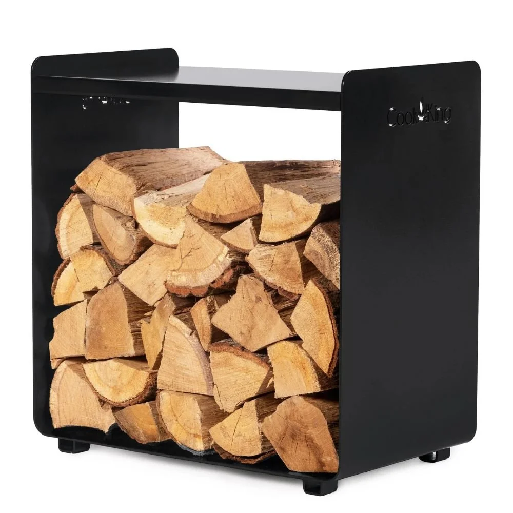 "Range Bûches "FUEGO" en Acier Naturel: Stockage Élégant image"