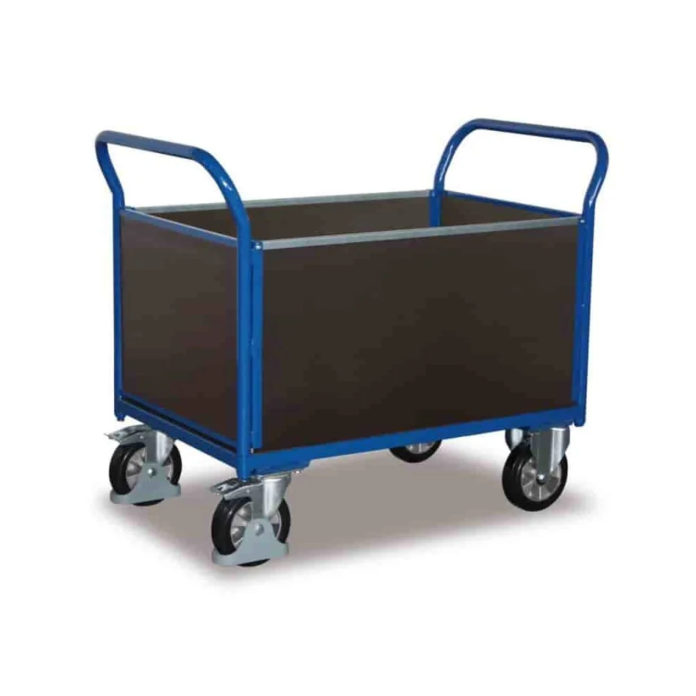 "Chariot de Transport 1000 kg, Chariot à 4 Parois, Frein EasySTOP image"