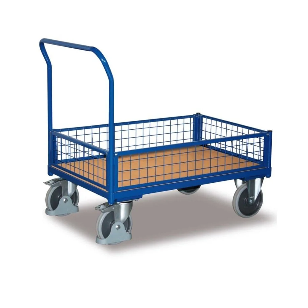 "Chariot grillagé 400 kg avec EasySTOP - Boni, chariot de manutention robuste image"